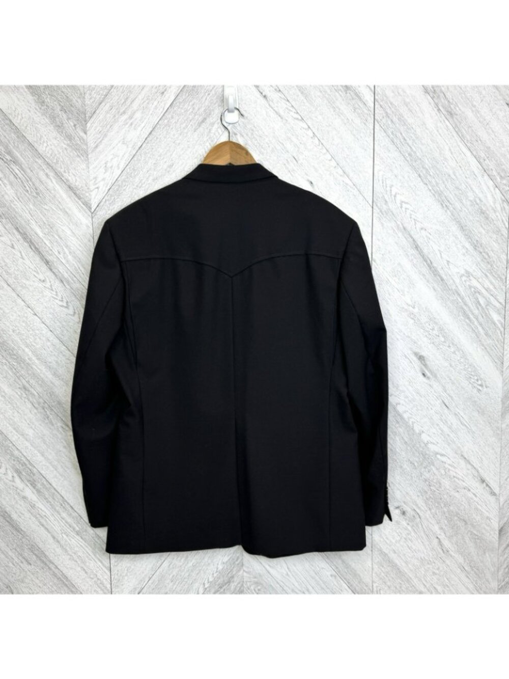 Dallas Western Blazer Sport Coat Jacket Mens Size 44R Solid Black Cowboy Ranch - Picture 3 of 7